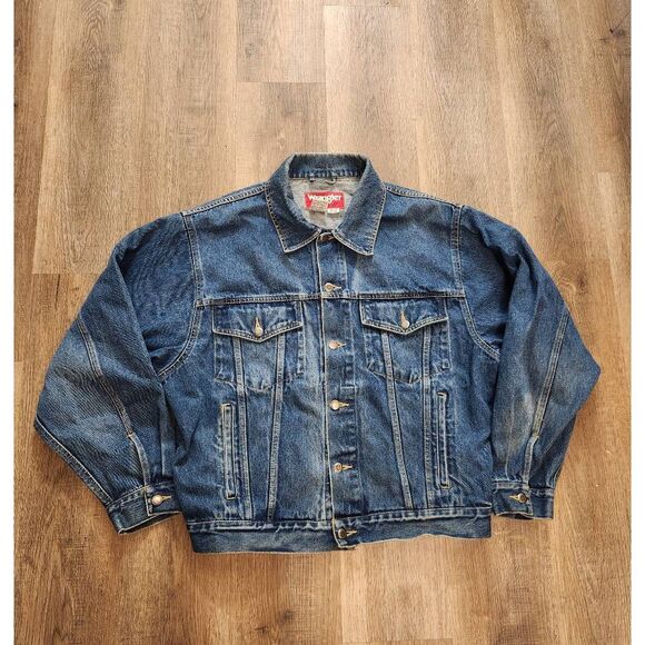Wrangler Blue Denim Bomber Jacket - Picture 1 of 7